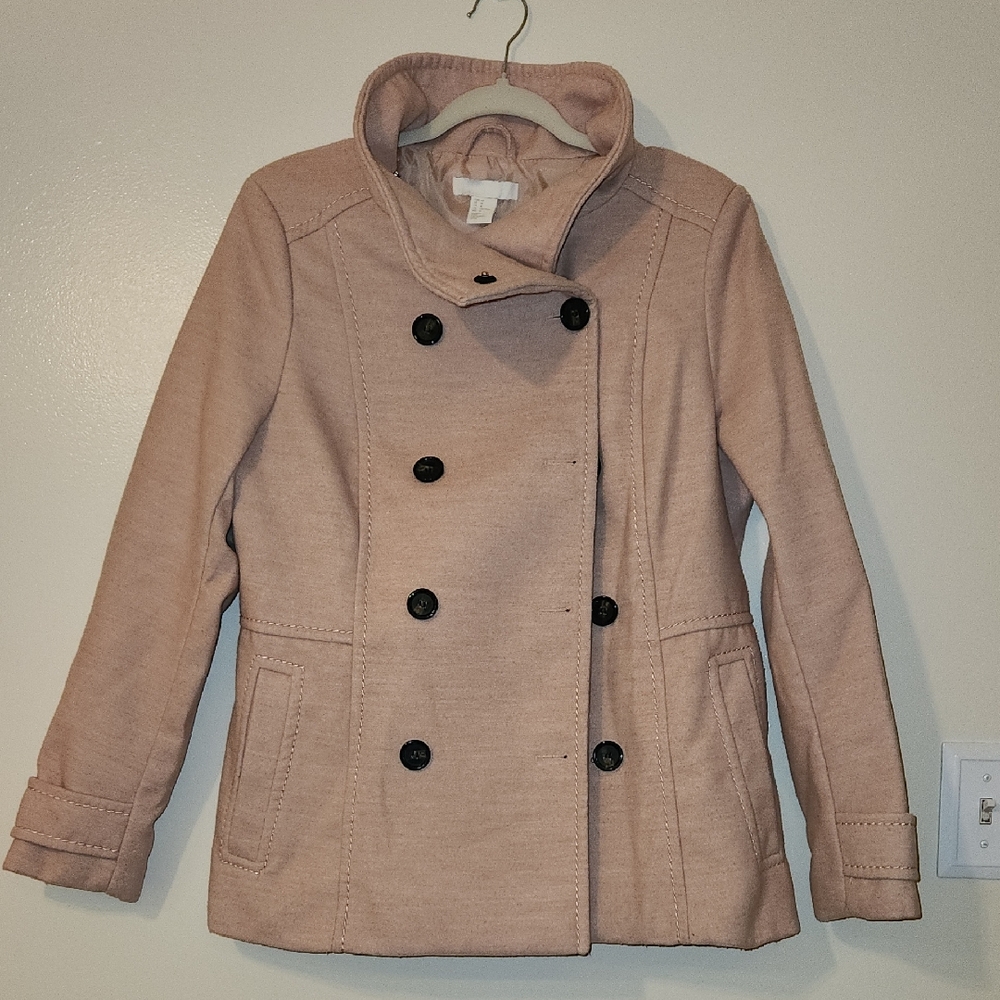 H&M Blush Double-Breasted Pea Coat